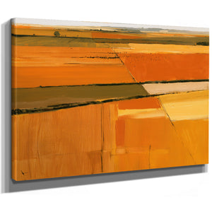 Aerial View Of Harvested Farm Fields by Bella Frye