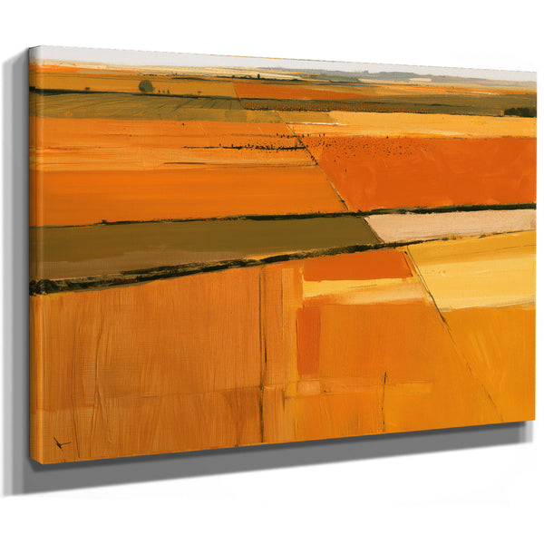 Aerial View Of Harvested Farm Fields by Bella Frye