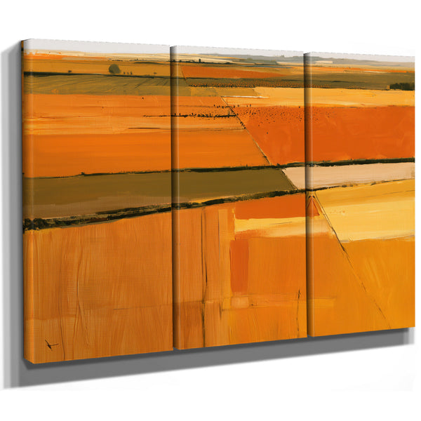 Aerial View Of Harvested Farm Fields by Bella Frye