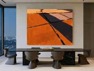 Aerial View Of Harvested Fields At Sunset by Bella Frye