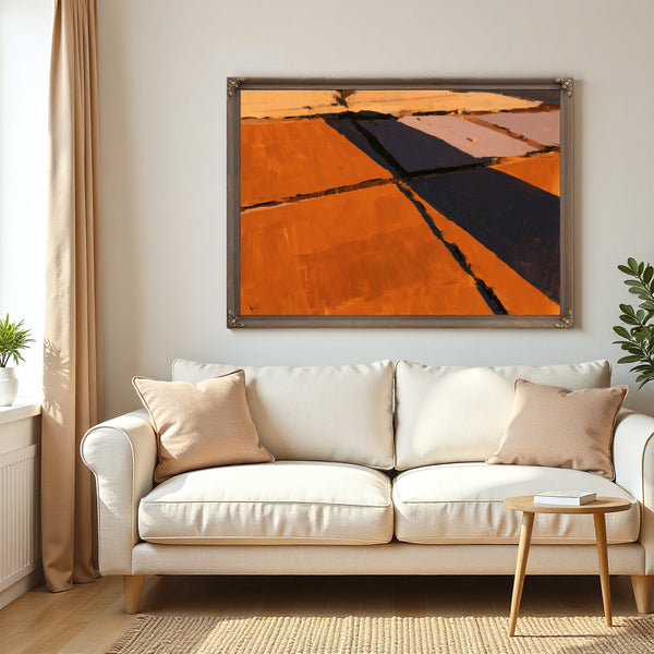 Aerial View Of Harvested Fields At Sunset by Bella Frye