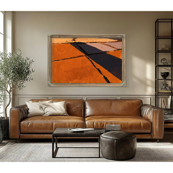 Aerial View Of Harvested Fields At Sunset by Bella Frye