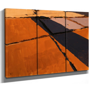 Aerial View Of Harvested Fields At Sunset by Bella Frye