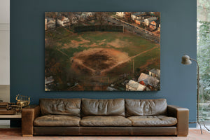Aerial View Neighborhood Baseball Diamond Dusk by Bella Frye