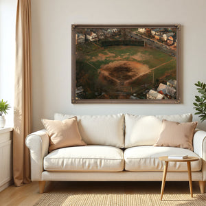 Aerial View Neighborhood Baseball Diamond Dusk by Bella Frye