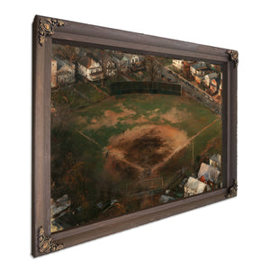 Aerial View Neighborhood Baseball Diamond Dusk by Bella Frye
