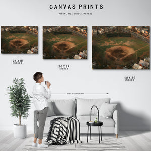 Aerial View Neighborhood Baseball Diamond Dusk by Bella Frye