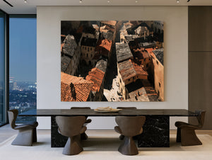 Aerial View Of Old Town Rooftops by Bella Frye