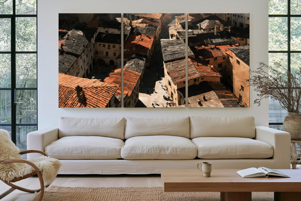 Aerial View Of Old Town Rooftops Sunlit by Bella Frye