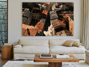Aerial View Of Old Town Rooftops Sunlit by Bella Frye