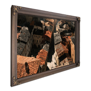 Aerial View Of Old Town Rooftops Sunlit by Bella Frye
