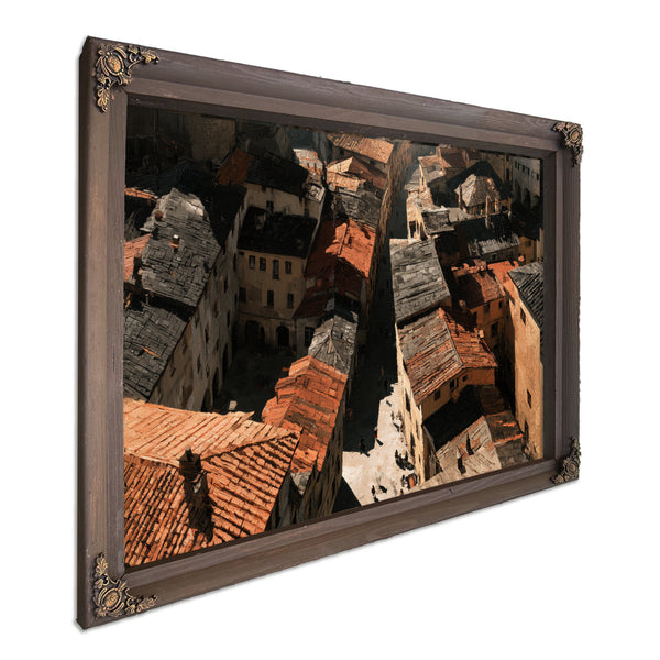 Aerial View Of Old Town Rooftops Sunlit by Bella Frye
