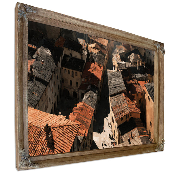 Aerial View Of Old Town Rooftops Sunlit by Bella Frye
