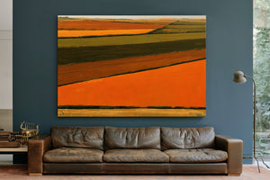 Aerial View Of Orange Harvest Fields by Bella Frye
