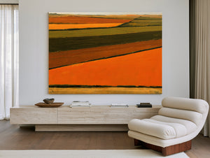 Aerial View Of Orange Harvest Fields by Bella Frye