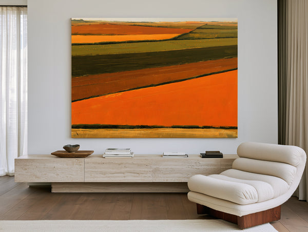 Aerial View Of Orange Harvest Fields by Bella Frye