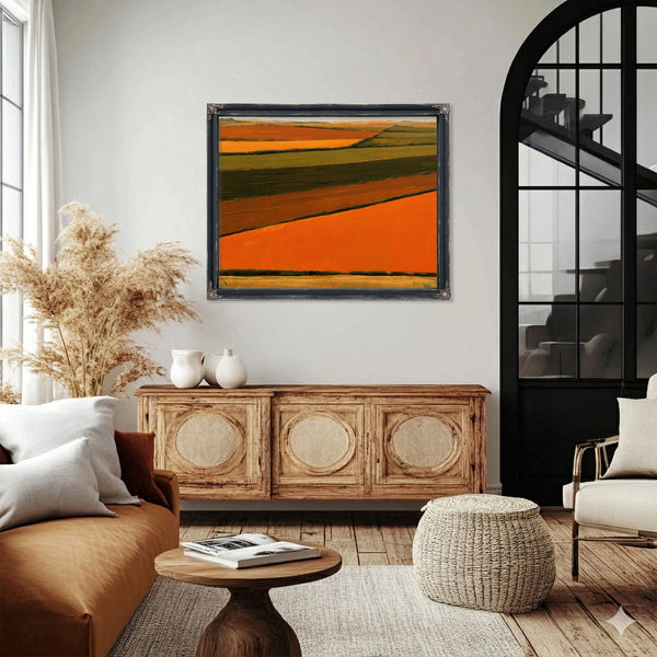 Aerial View Of Orange Harvest Fields by Bella Frye