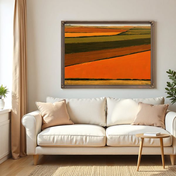 Aerial View Of Orange Harvest Fields by Bella Frye