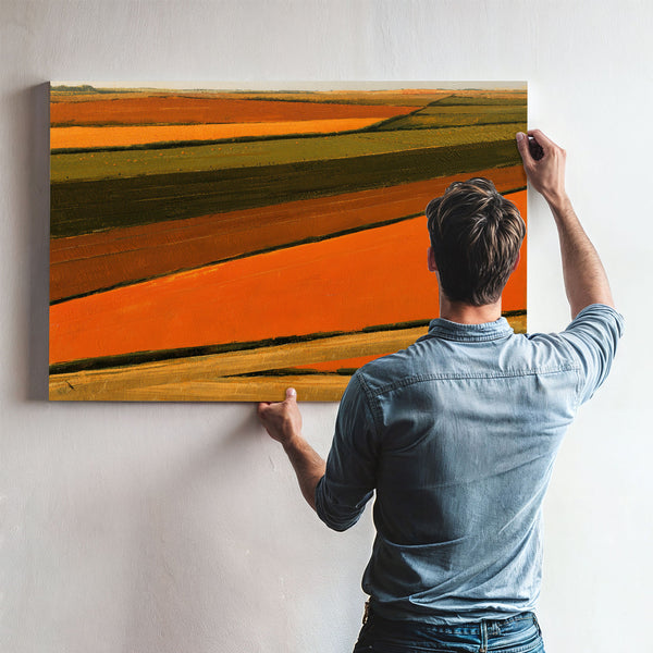 Aerial View Of Orange Harvest Fields by Bella Frye