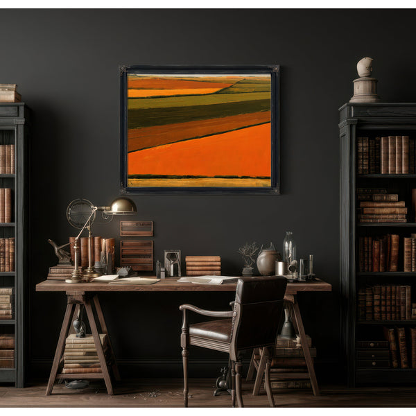 Aerial View Of Orange Harvest Fields by Bella Frye