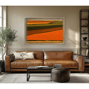 Aerial View Of Orange Harvest Fields by Bella Frye