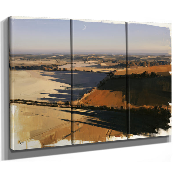 Aerial View Rolling Farmland Autumn Light by Bella Frye