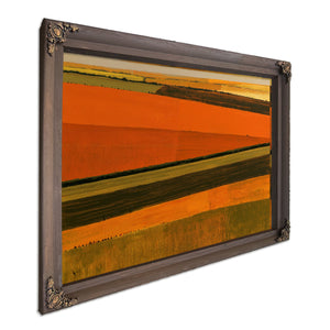 Aerial View Striped Farmland In Warm Light by Bella Frye