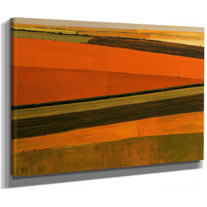 Aerial View Striped Farmland In Warm Light by Bella Frye