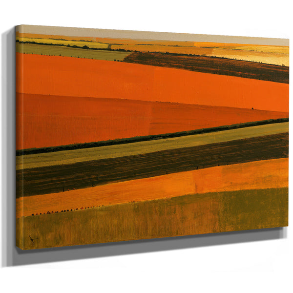 Aerial View Striped Farmland In Warm Light by Bella Frye
