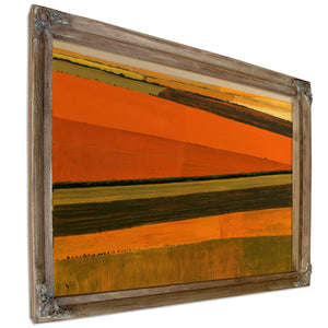 Aerial View Striped Farmland In Warm Light by Bella Frye