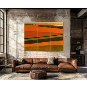 Aerial View Striped Farmland In Warm Light by Bella Frye