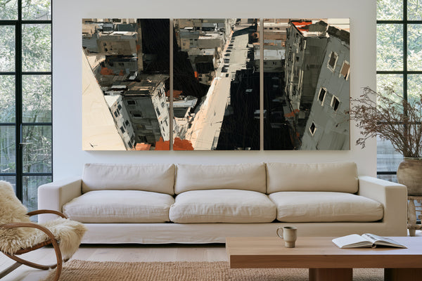 Aerial View Urban Street Dense City Buildings by Bella Frye