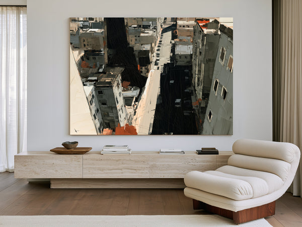 Aerial View Urban Street Dense City Buildings by Bella Frye
