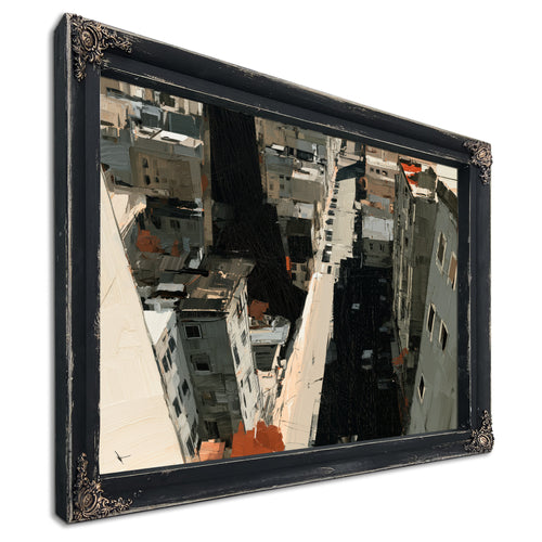 Aerial View Urban Street Dense City Buildings by Bella Frye