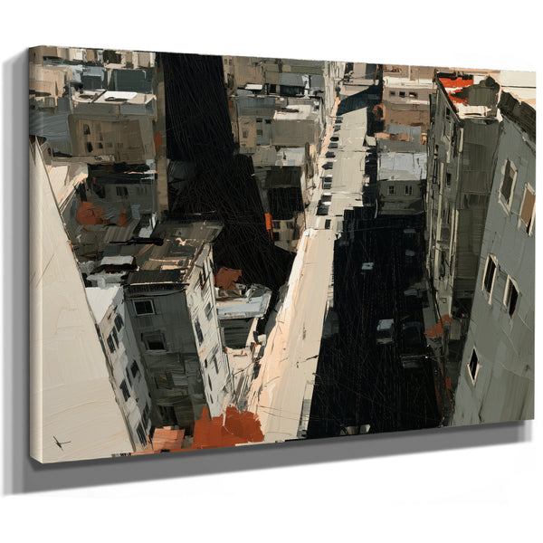 Aerial View Urban Street Dense City Buildings by Bella Frye