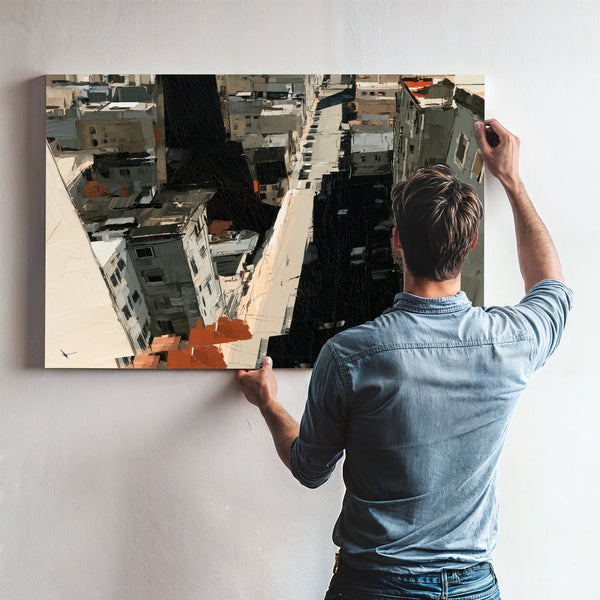 Aerial View Urban Street Dense City Buildings by Bella Frye
