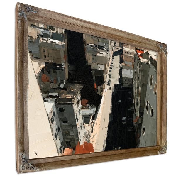 Aerial View Urban Street Dense City Buildings by Bella Frye