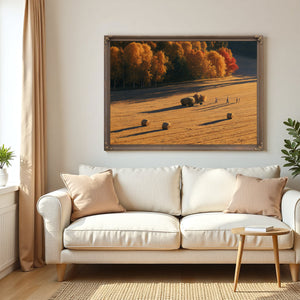 Autumn Hay Harvest In Golden Fields by Bella Frye