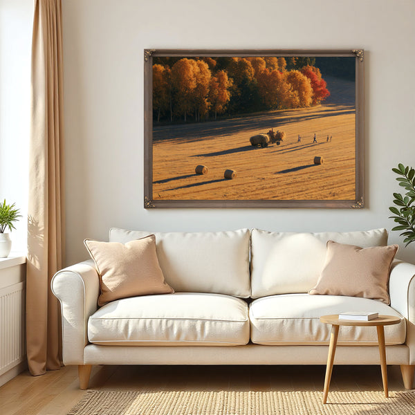 Autumn Hay Harvest In Golden Fields by Bella Frye