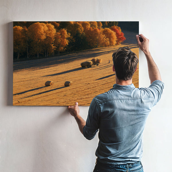 Autumn Hay Harvest In Golden Fields by Bella Frye