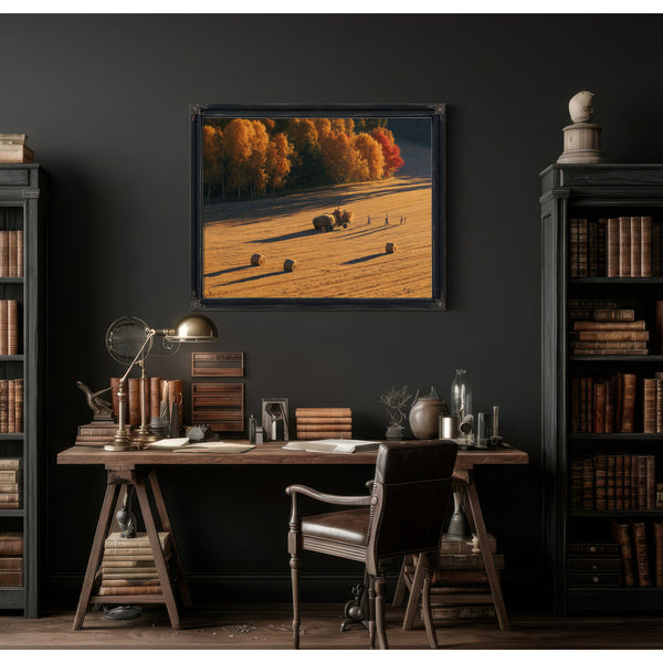Autumn Hay Harvest In Golden Fields by Bella Frye