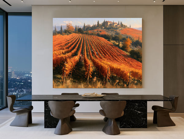 Autumn Vineyard Harvest On Rolling Hills by Bella Frye