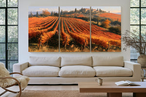 Autumn Vineyard Harvest On Rolling Hills by Bella Frye