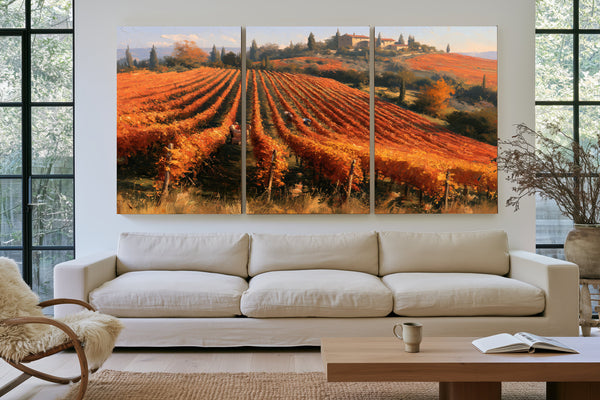Autumn Vineyard Harvest On Rolling Hills by Bella Frye