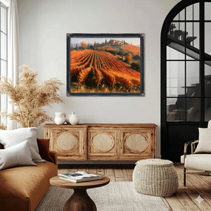 Autumn Vineyard Harvest On Rolling Hills by Bella Frye