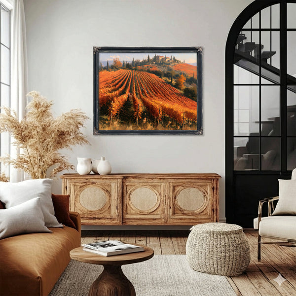 Autumn Vineyard Harvest On Rolling Hills by Bella Frye