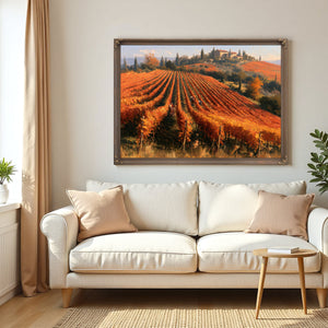 Autumn Vineyard Harvest On Rolling Hills by Bella Frye