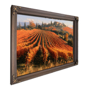 Autumn Vineyard Harvest On Rolling Hills by Bella Frye