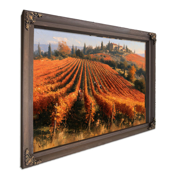 Autumn Vineyard Harvest On Rolling Hills by Bella Frye