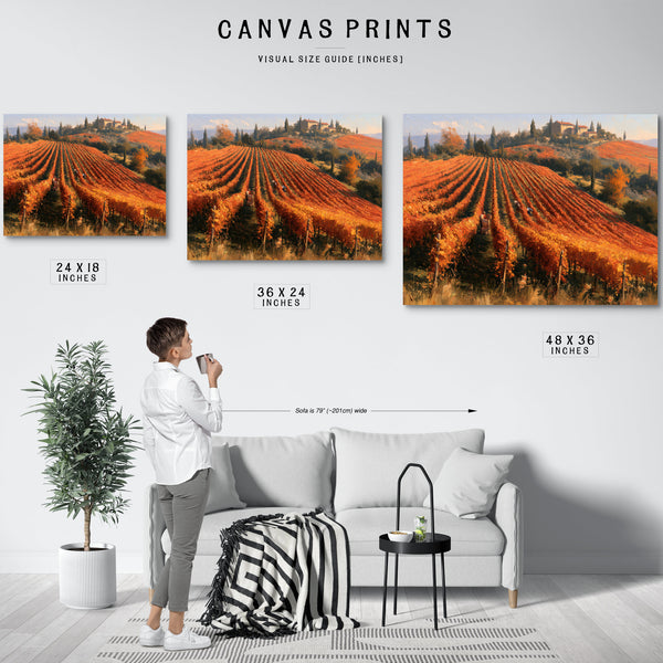 Autumn Vineyard Harvest On Rolling Hills by Bella Frye